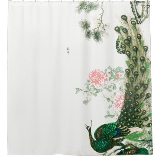 Rideau en douche asiatique de fleurs d'animaux (Devant)