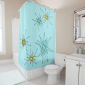 Rideau en douche atomique bleu de Starbursts des (En situation)