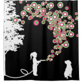 rideau en douche banksy de noir de style de (Devant)