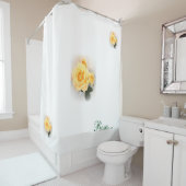 Rideau en douche - beaux roses jaunes (En situation)