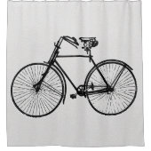 rideau en douche blanc de bicyclette noire de vélo (Devant)