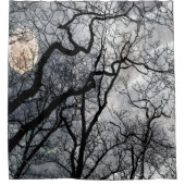 Rideau en douche blanc de lune de noir abstrait (Devant)