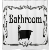 Rideau en douche blanc de noir de baignoire de (Devant)