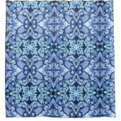 Rideau en douche bleu victorien de motif (Devant)