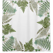 Rideau en douche botanique de feuille de fougères (Devant)