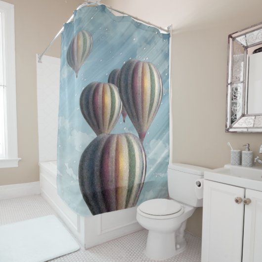 Rideau en douche chaud de ballons à air (En situation)