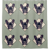 Rideau en douche de bouledogue français (Devant)