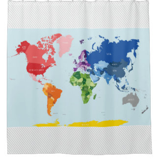 Rideau en douche de carte du monde