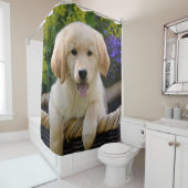 Rideau en douche de charme de chiot de chien de (En situation)