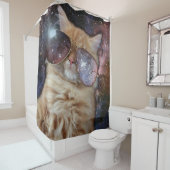 Rideau en douche de chat de l'espace (En situation)