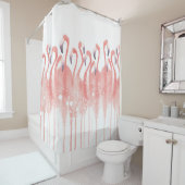 Rideau en douche de corail de Flamant rose (En situation)