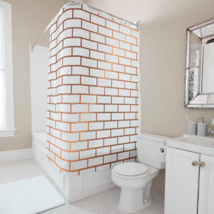 Rideau en douche de cuivre de motif de tuile de
