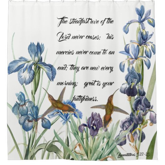 Rideau en douche de fleur d'iris de colibris de (Devant)