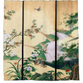 Rideau en douche de fleurs d'oiseaux d'art d'écran (Devant)