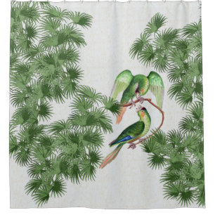 Rideau en douche de fronde de palmier d'oiseaux de