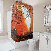 Rideau en douche de /Halloween d'automne (En situation)