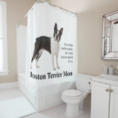 Rideau en douche de maman de Boston Terrier (En situation)