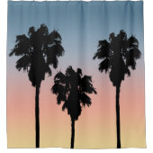 Rideau en douche de palmiers de coucher du soleil (Devant)