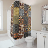 Rideau en douche de patchwork de safari (En situation)