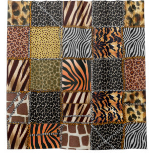 Rideau en douche de patchwork de safari