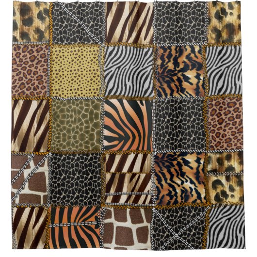 Rideau en douche de patchwork de safari (Devant)