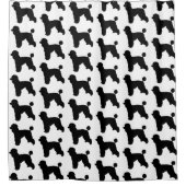 Rideau en douche de silhouette de caniche (Devant)