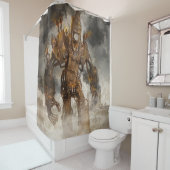 Rideau en douche de Steampunk Big Ben (En situation)