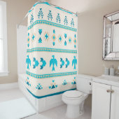 Rideau en douche de Thunderbird de turquoise (En situation)