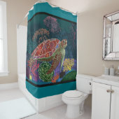 Rideau en douche de tortue de mer (En situation)