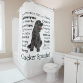 Rideau en douche de traits de cocker (En situation)