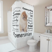 Rideau en douche de traits de Pomeranian (En situation)
