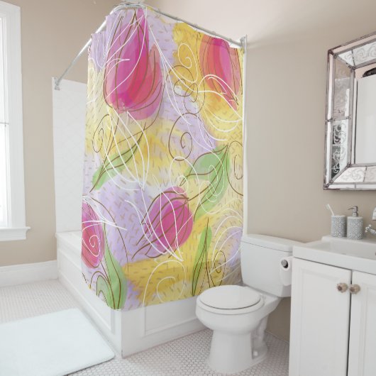 Rideau en douche de tulipe (En situation)