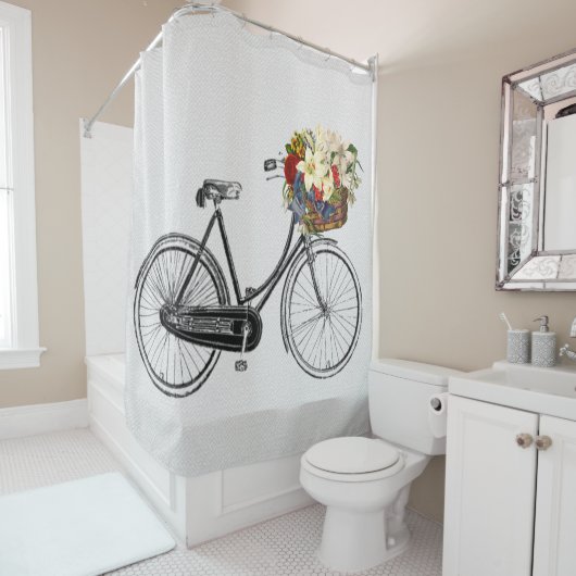 rideau en douche de vélo de fleur de bicyclette (En situation)