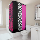 Rideau en douche de zèbre de léopard de roses (En situation)