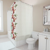 Rideau en douche d'oiseaux de colibri et de fleurs (En situation)