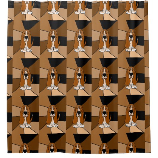 Rideau en douche drôle d'art de chien de Basset (Devant)