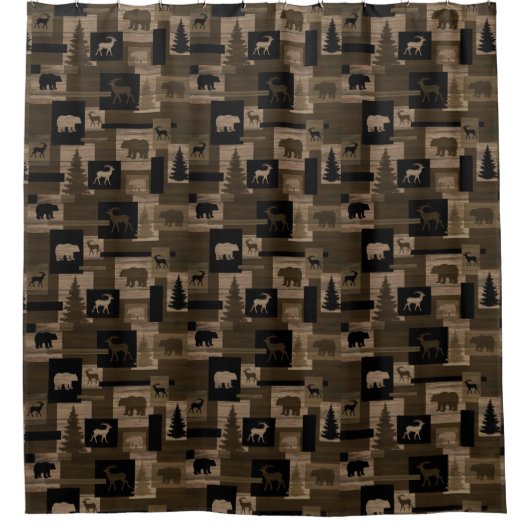 Rideau en douche en bois rustique de motif (Devant)