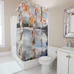 Rideau en douche fait sur commande d'arbres de