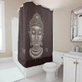 Rideau en douche fait sur commande de Bouddha de (En situation)
