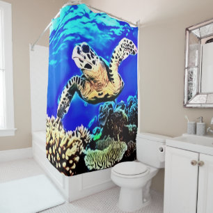 Rideau en douche fait sur commande de mer