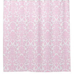 Rideau en douche floral blanc de damassé de roses