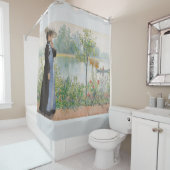 Rideau en douche floral de bateau de lac carl (En situation)