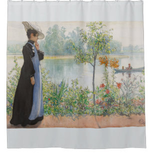 Rideau en douche floral de bateau de lac carl