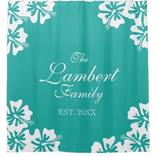 Rideau en douche floral de fleur bleue de ketmie (Devant)