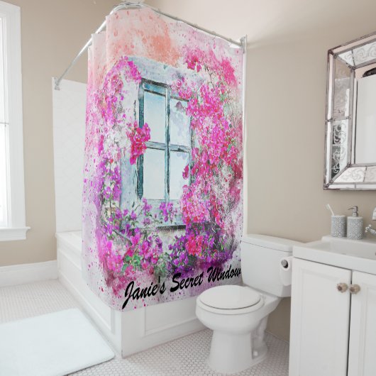 Rideau en douche floral magnifique d'aquarelle de (En situation)