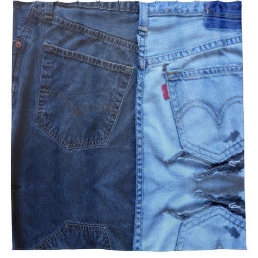 Rideau en douche frais de texture de denim (Devant)
