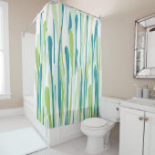 Rideau en douche frais d'herbes en verts doux et (En situation)