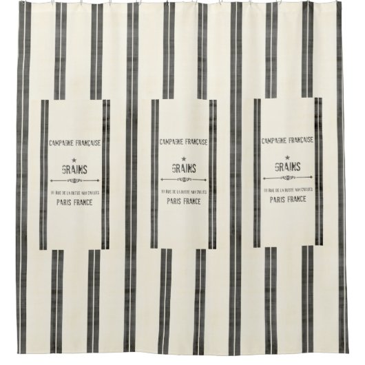 RIDEAU en DOUCHE français inégal de sac à grain (Devant)