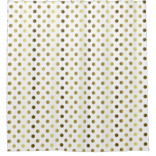 Rideau en douche goldtone de point de polka