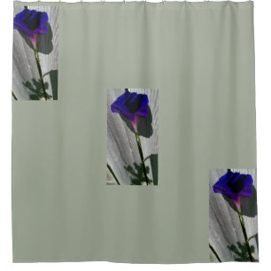 Rideau en douche gris floral